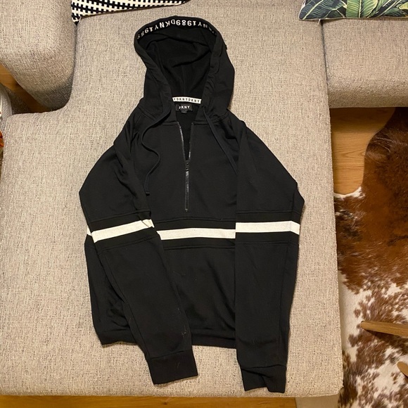 dkny black and white hoodie